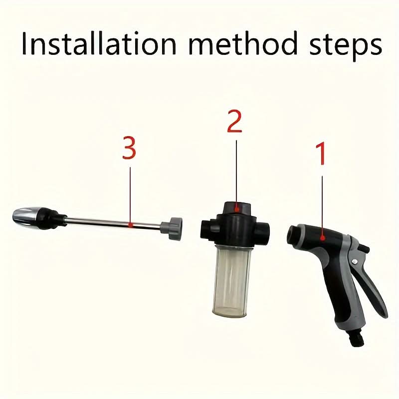 High-Pressure Garden Hose Nozzle Sprayer with Foam Cannon and Comfort Grip
