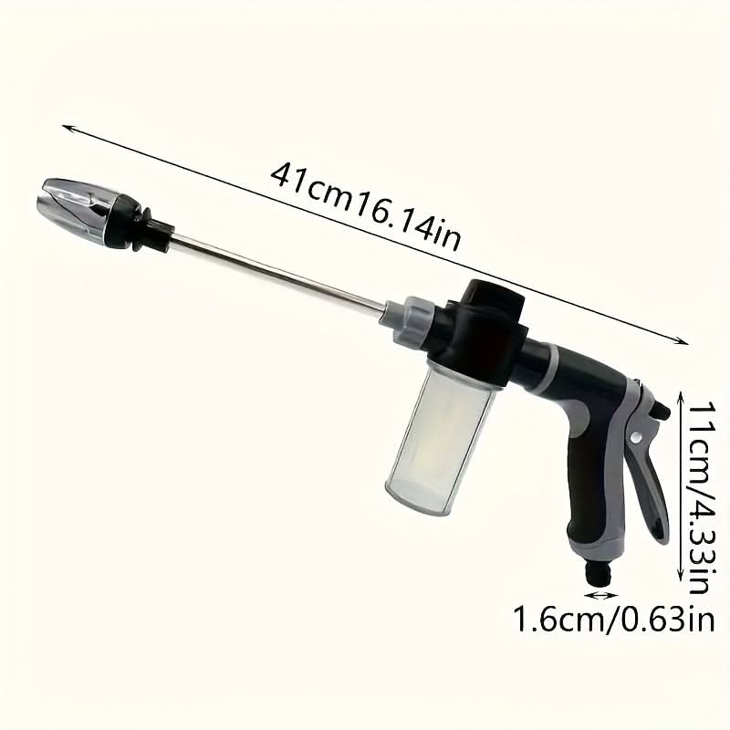 High-Pressure Garden Hose Nozzle Sprayer with Foam Cannon and Comfort Grip