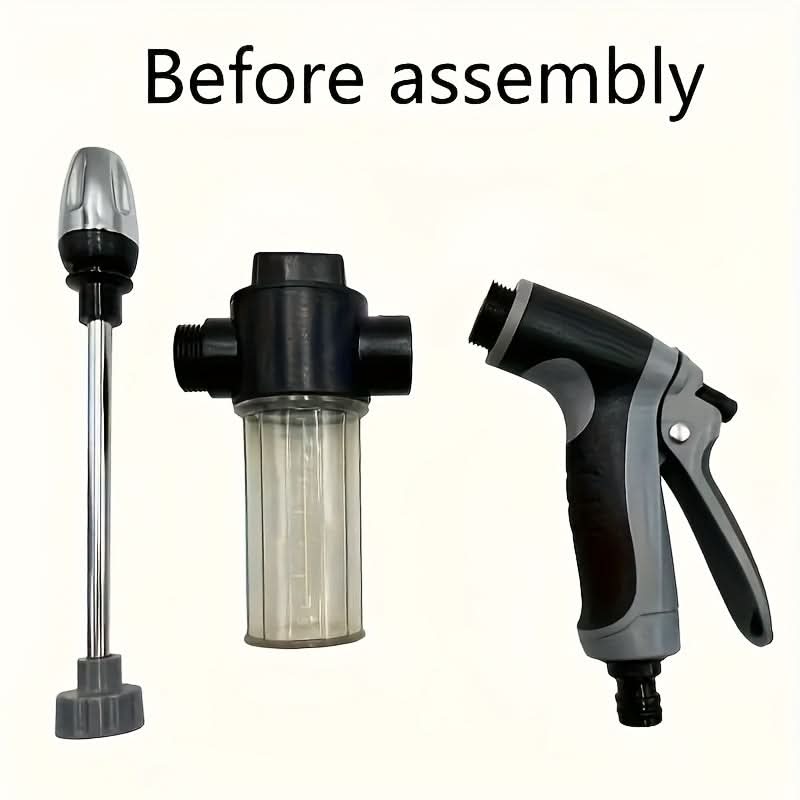 High-Pressure Garden Hose Nozzle Sprayer with Foam Cannon and Comfort Grip