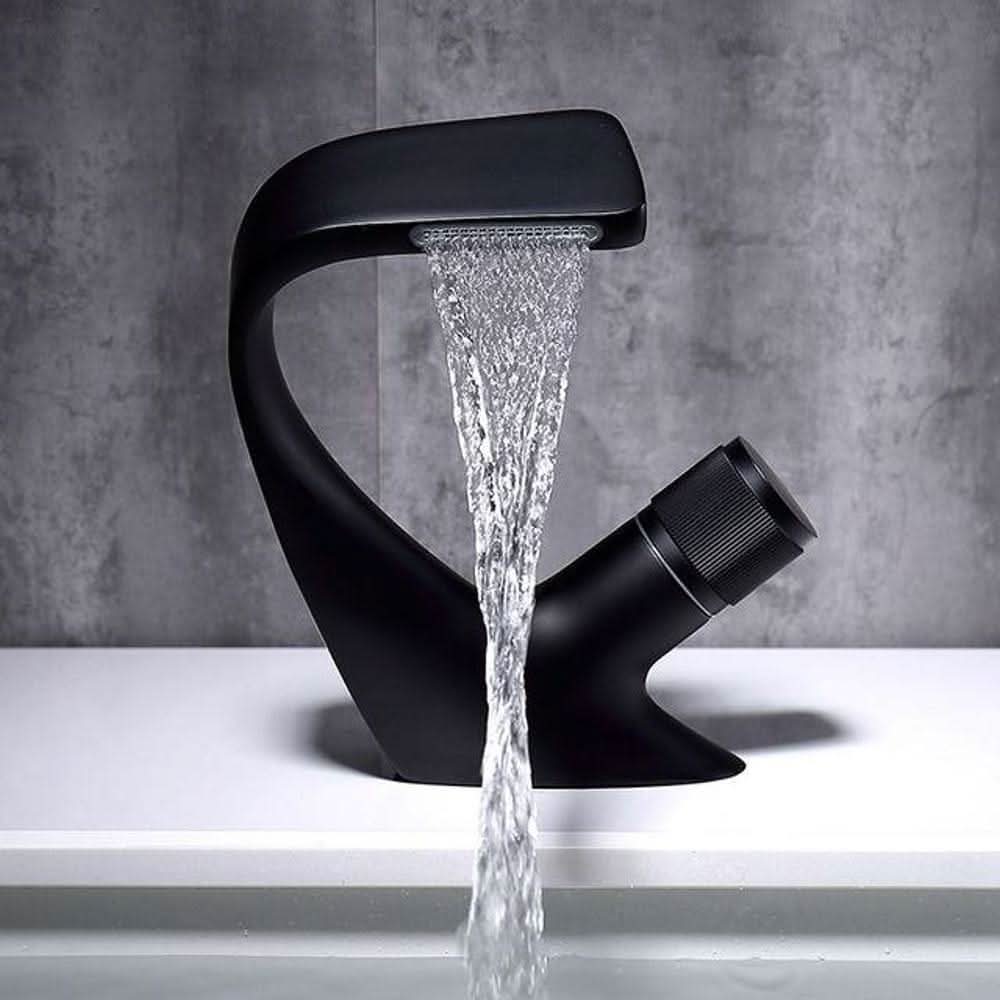 Contemporary Brass Waterfall Sink Faucet for Stylish Bathroom Decor