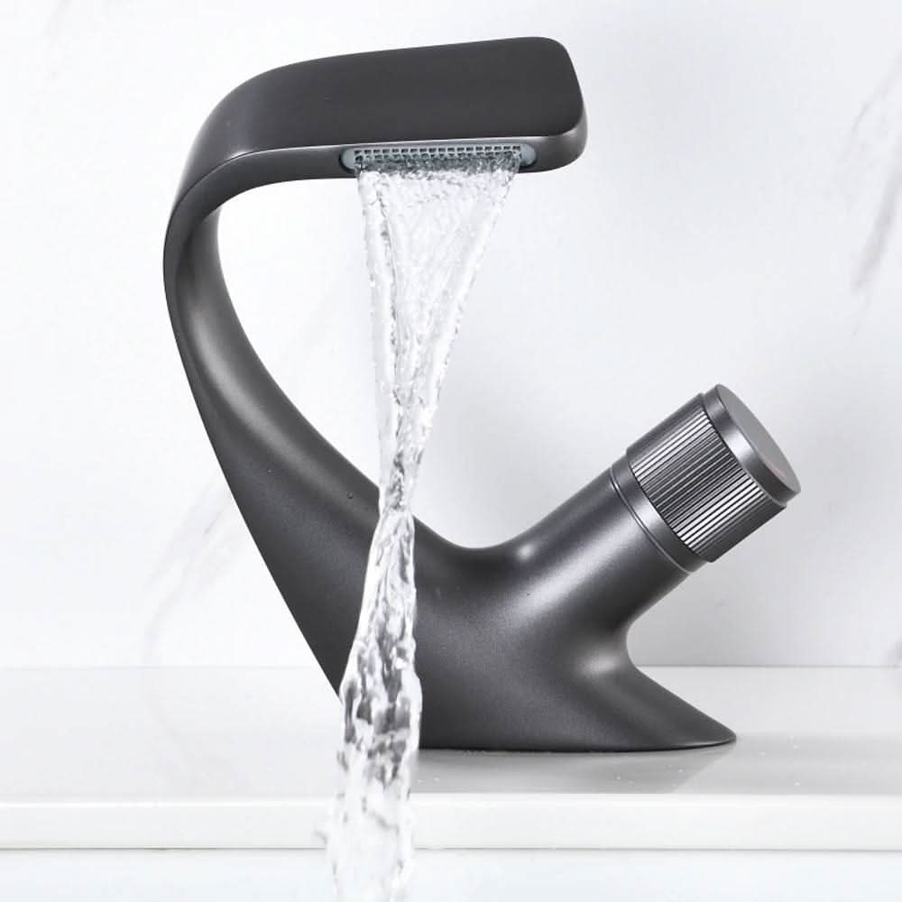 Contemporary Brass Waterfall Sink Faucet for Stylish Bathroom Decor