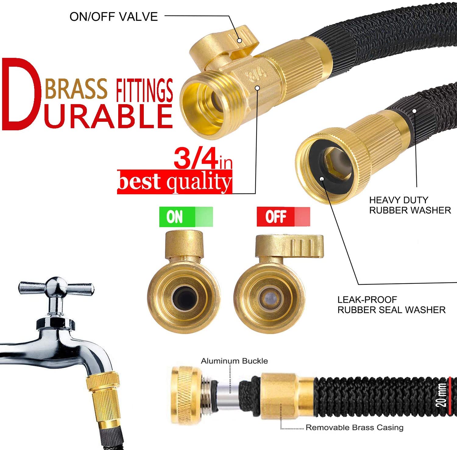 HydraFlow Expandable Garden Hose - Lightweight & Durable