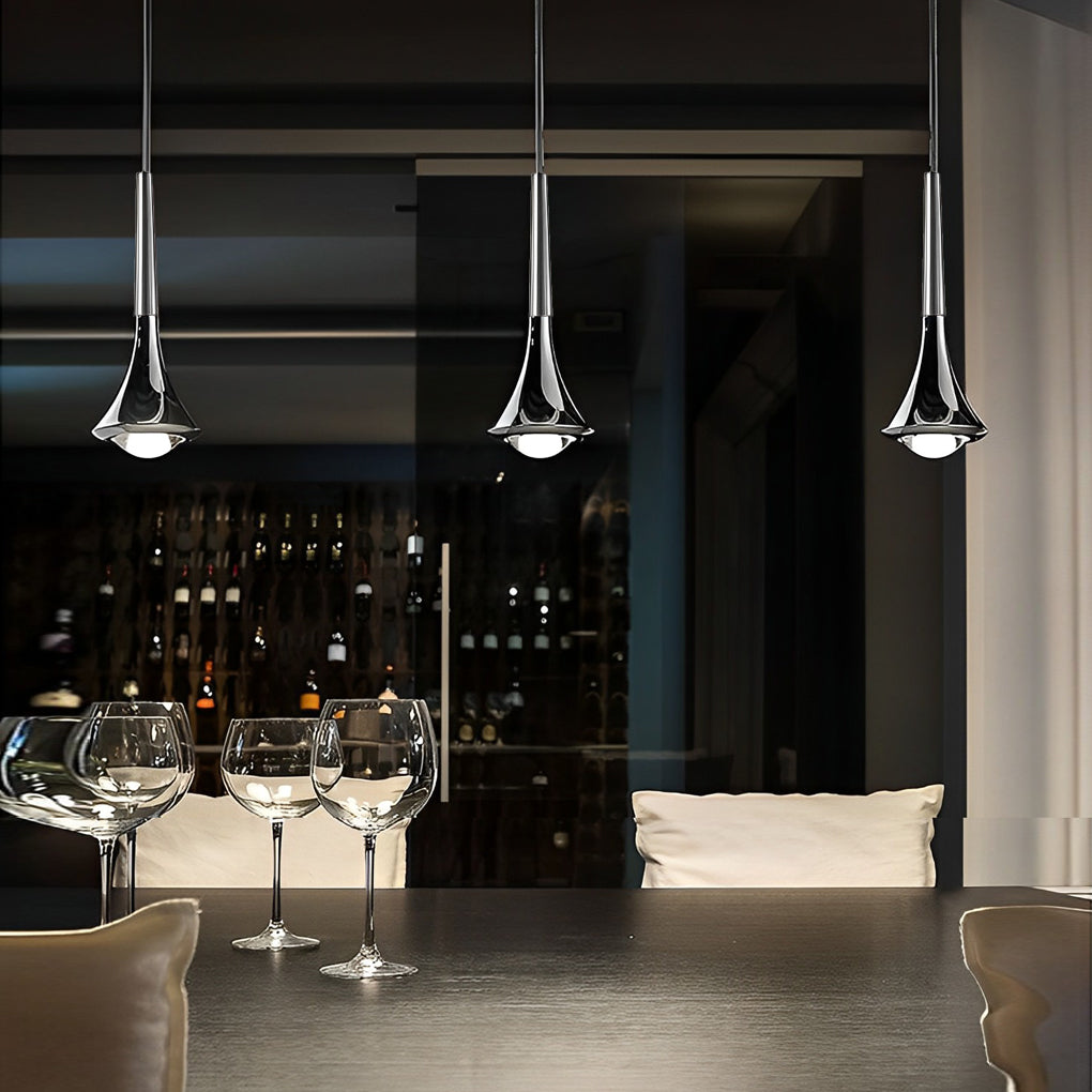 Elysian Glow Teardrop Pendant Light: Modern LED Elegance