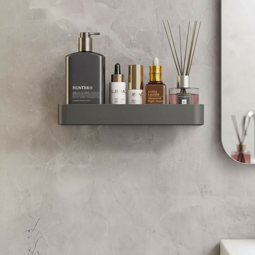 Wall-Mounted Bathroom Shelf with Towel Rack – Stylish Storage Solution