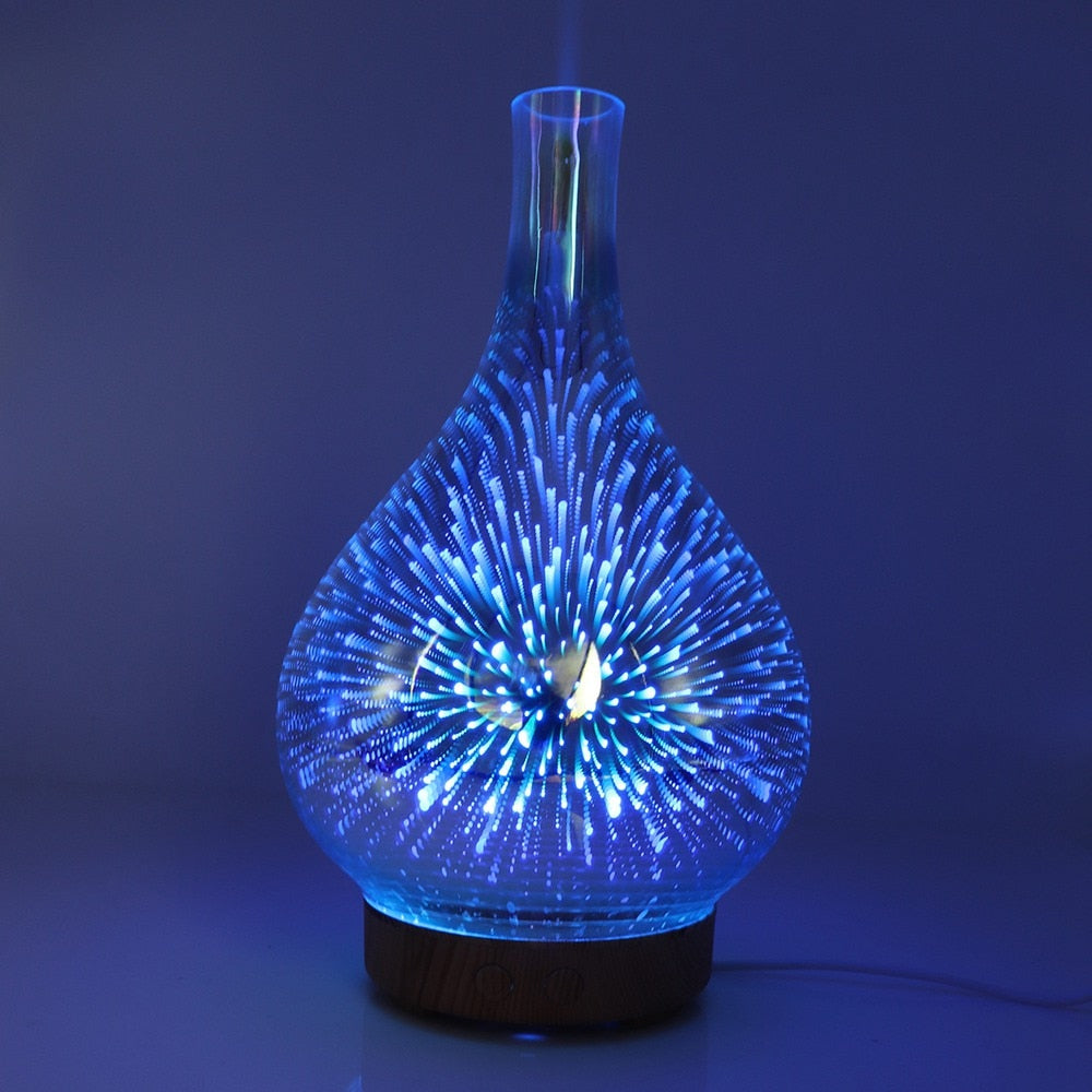 SerenityGlow 3D Crystal Essential Oil Diffuser with LED Ambiance