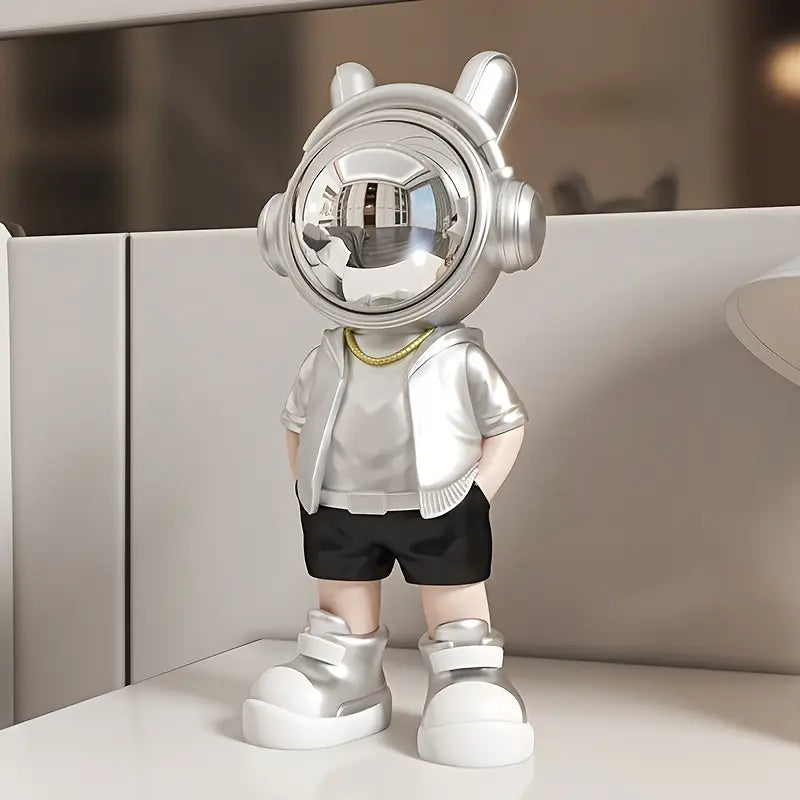 Contemporary Astronaut Sculpture - Glossy Finish for Modern Spaces