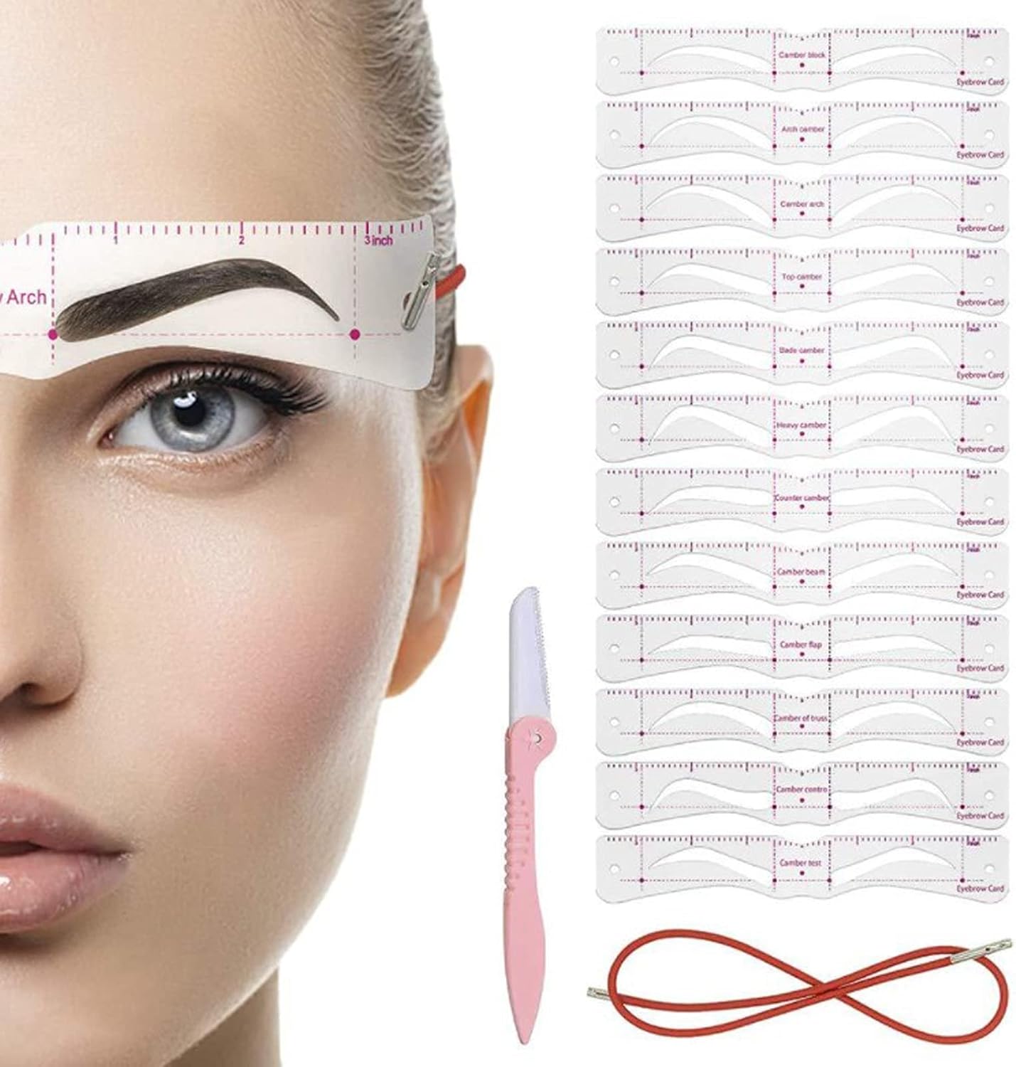 Eyebrow Stencil for Symmetrical Shaping | Precision Trimmer for Contours