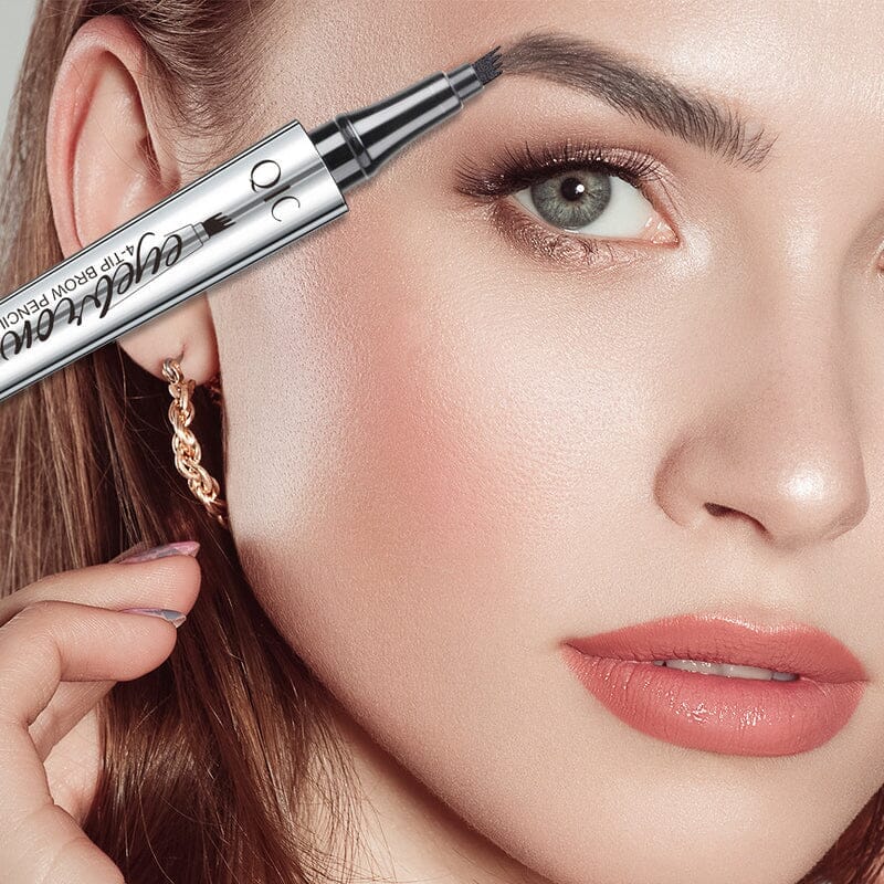 Waterproof 3D Eyebrow Pencil with 4 Fork Tips - Microblading Effect