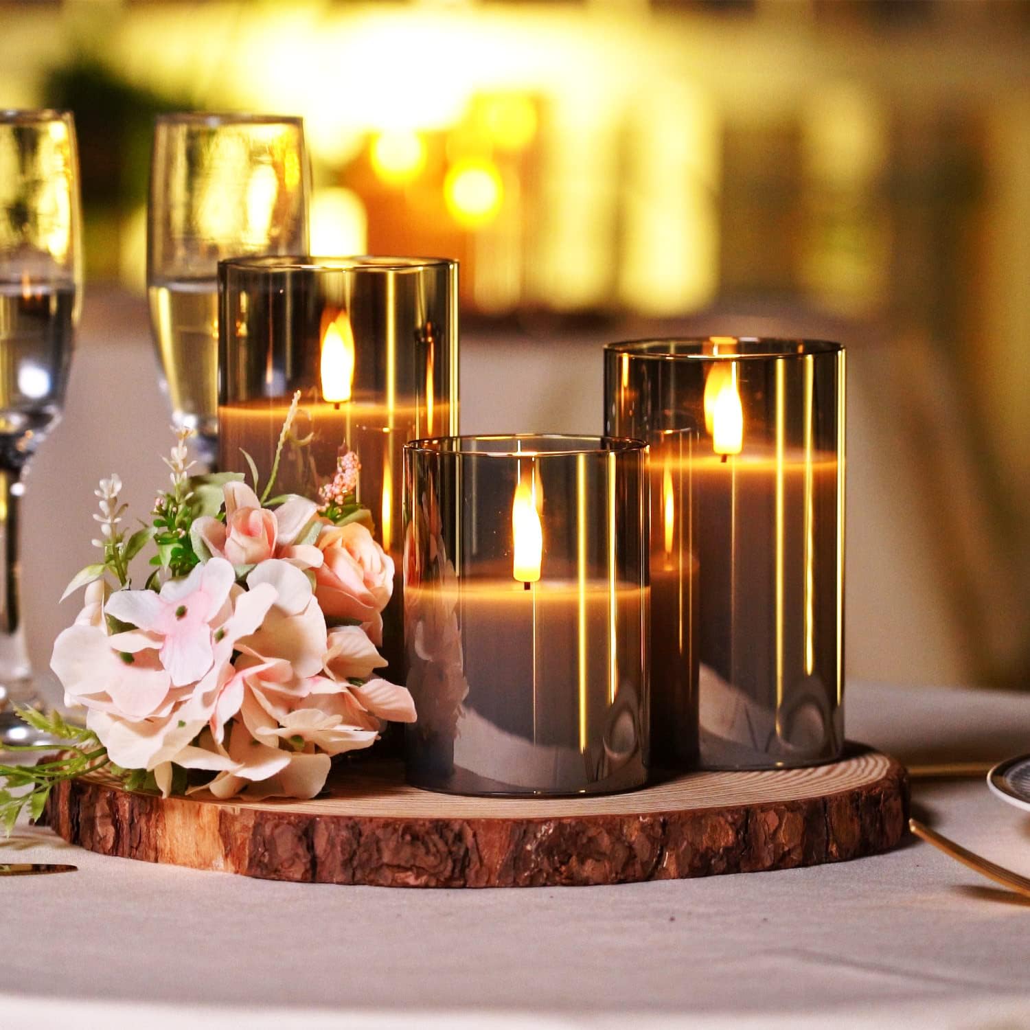 IllumiGlow Remote-Controlled LED Candle Trio