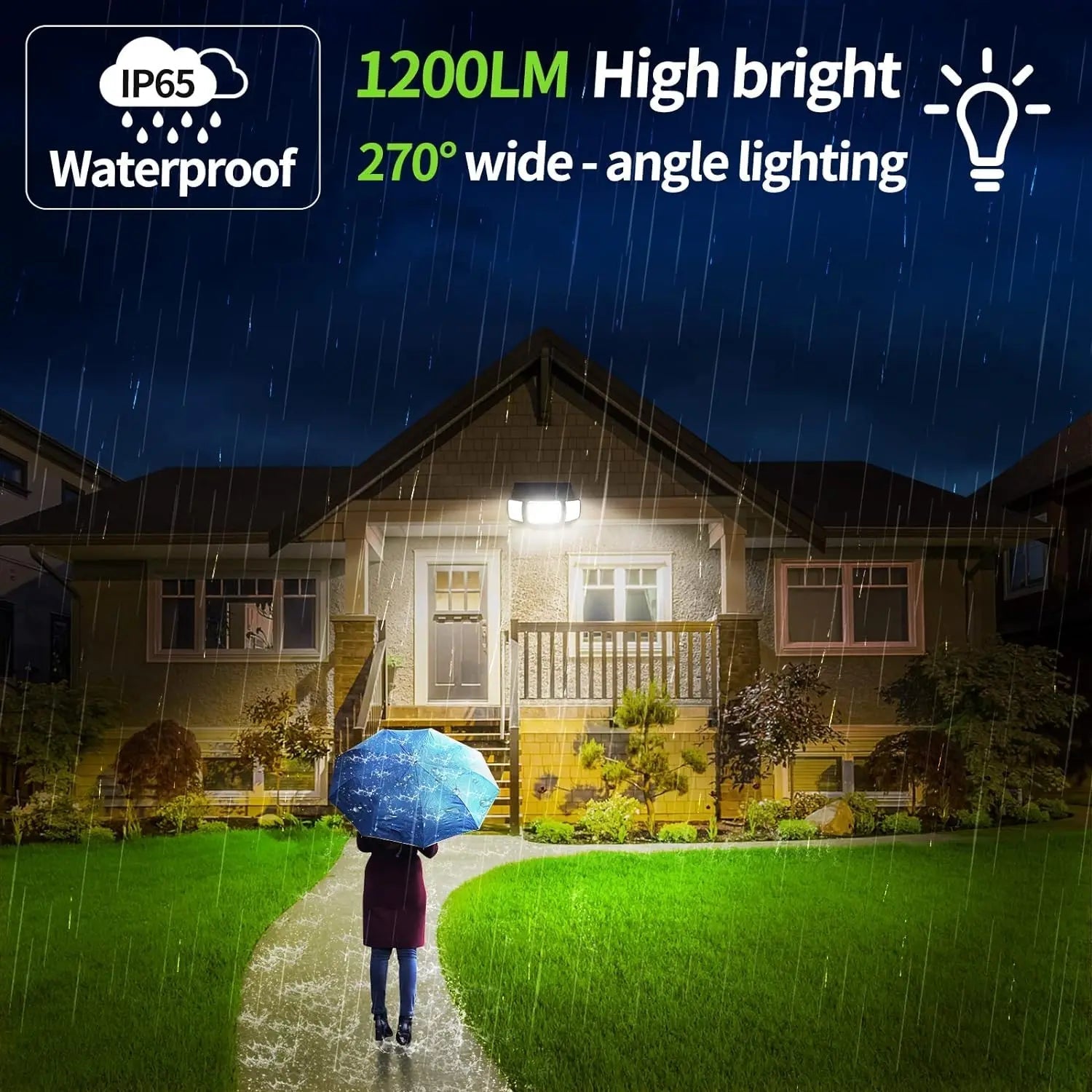 Outdoor Light with Three Heads | Multiple Operating Modes