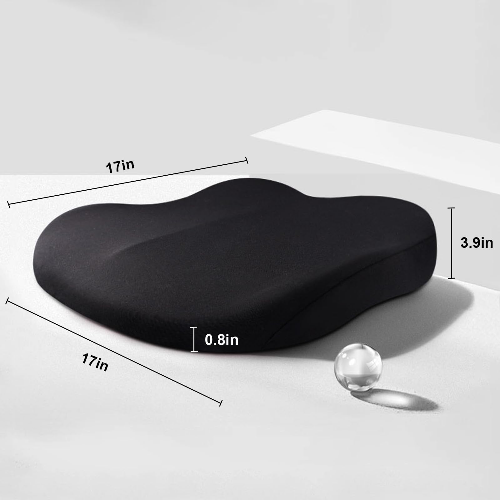 Ergonomic Memory Foam Car Seat Cushion with Non-Slip Base