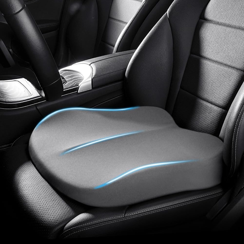 Ergonomic Memory Foam Car Seat Cushion with Non-Slip Base
