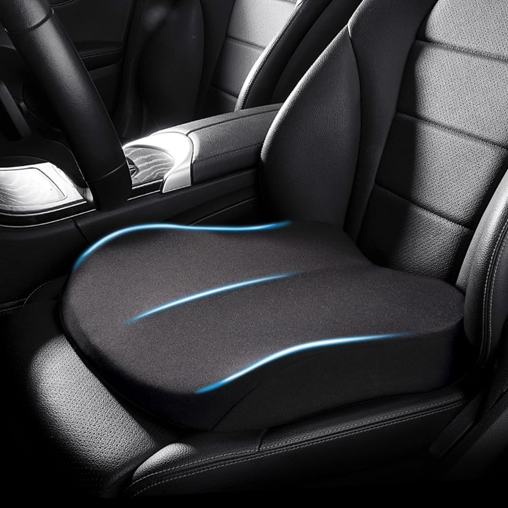 Ergonomic Memory Foam Car Seat Cushion with Non-Slip Base