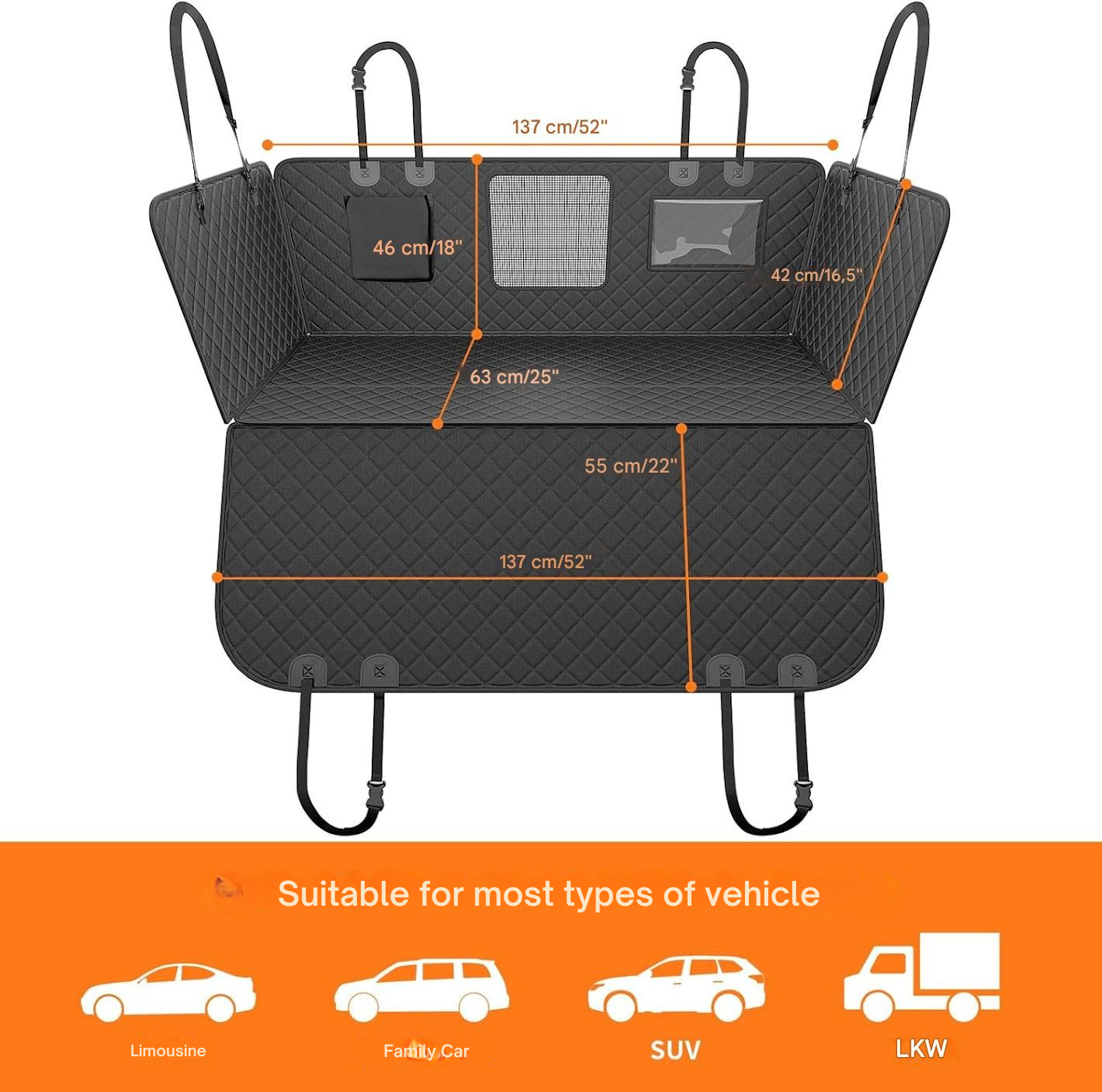 Dog Car Seat Cover | Waterproof Backseat Protector Mat