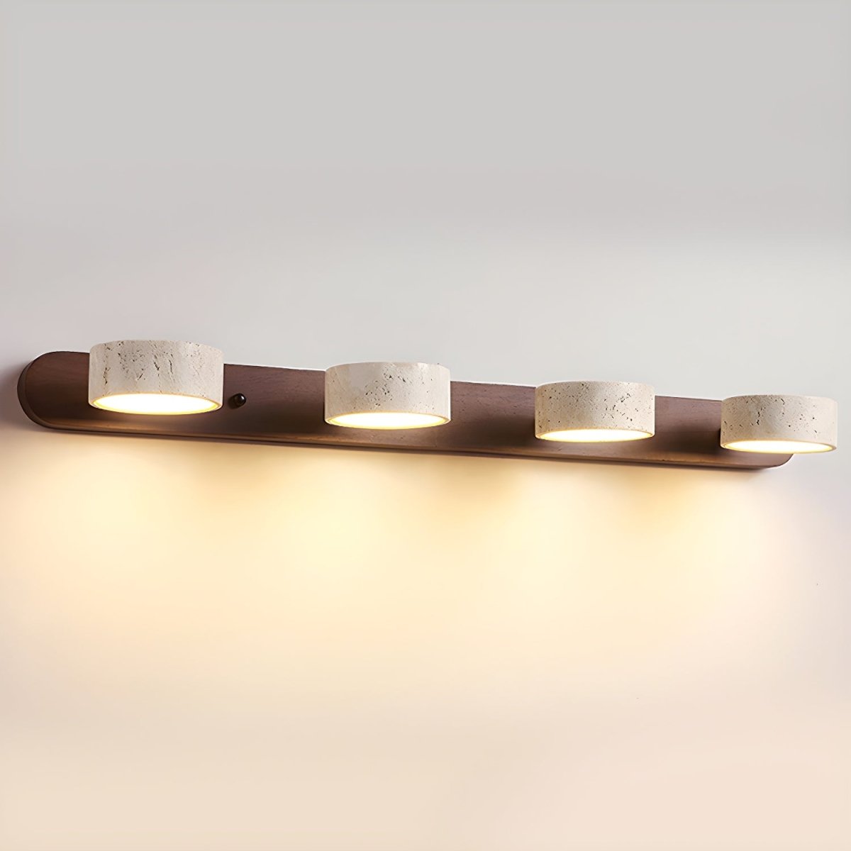LuxeGlow - Contemporary LED Wall Light with Natural Stone and Wood