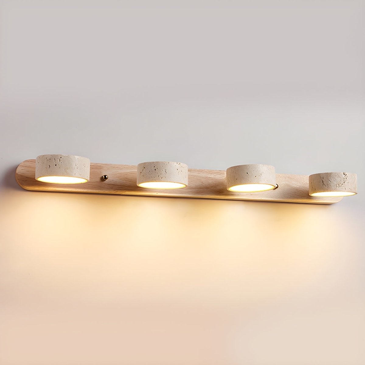 LuxeGlow - Contemporary LED Wall Light with Natural Stone and Wood