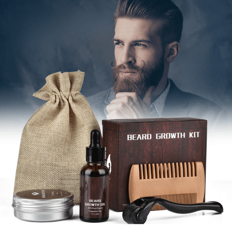 Beard Growth Set with Microneedling Technology for Thicker Beard Growth