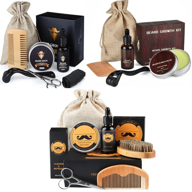 Beard Growth Set Featuring Microneedling for Enhanced Beard Thickness