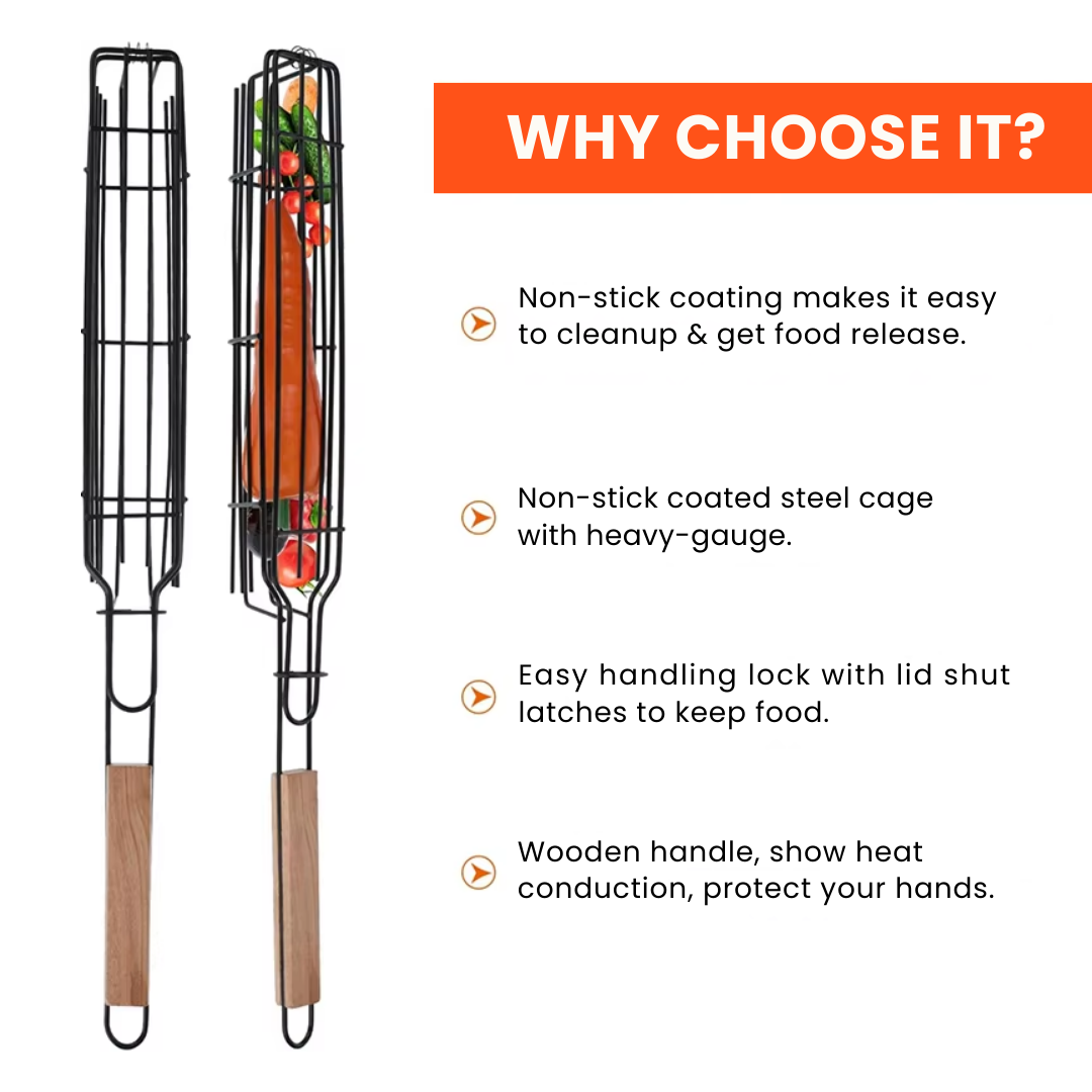 Ultimate Grill Basket for Kebabs & Veggies