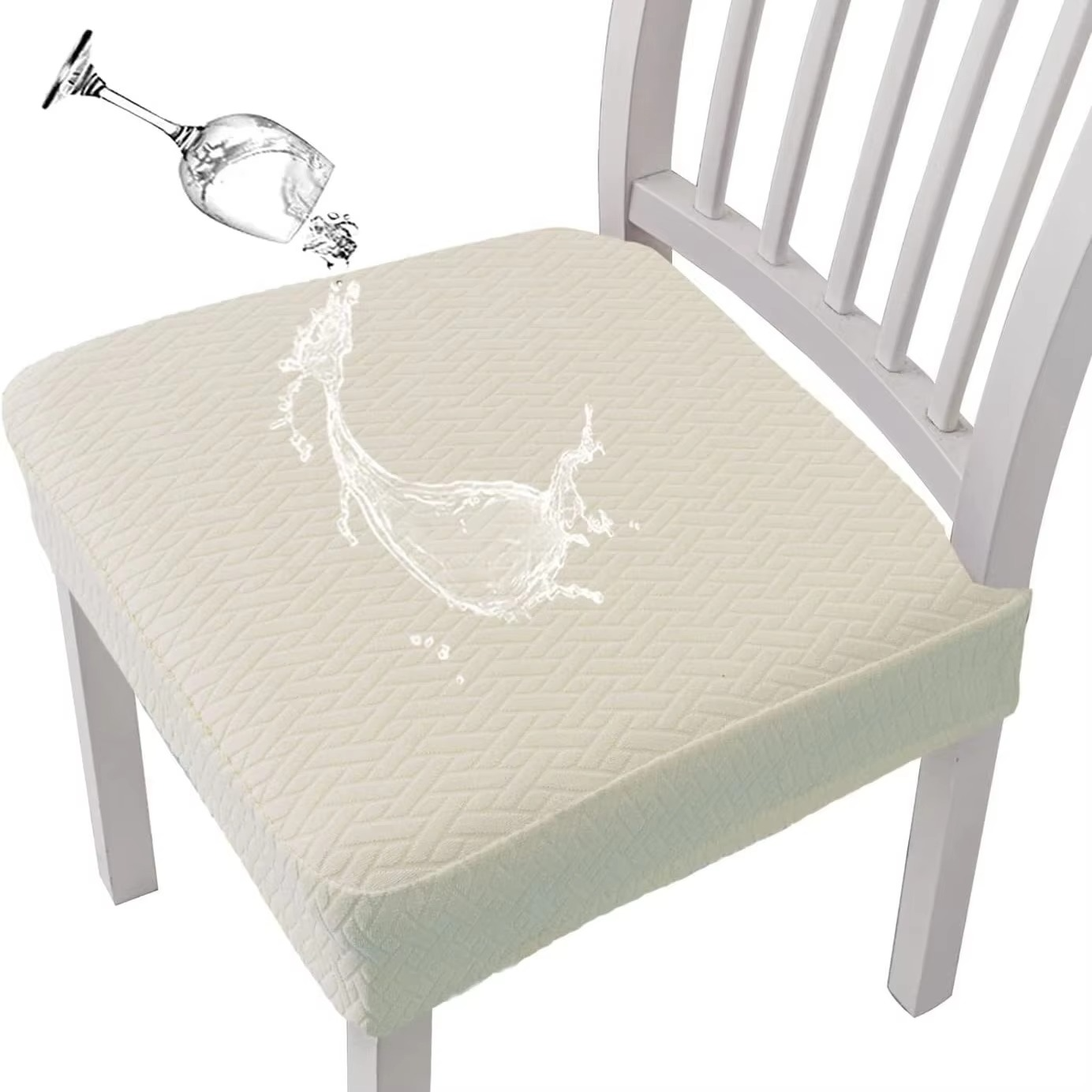 Elegant Waterproof Chair Protectors – Stretchy Jacquard Covers for Dining Spaces