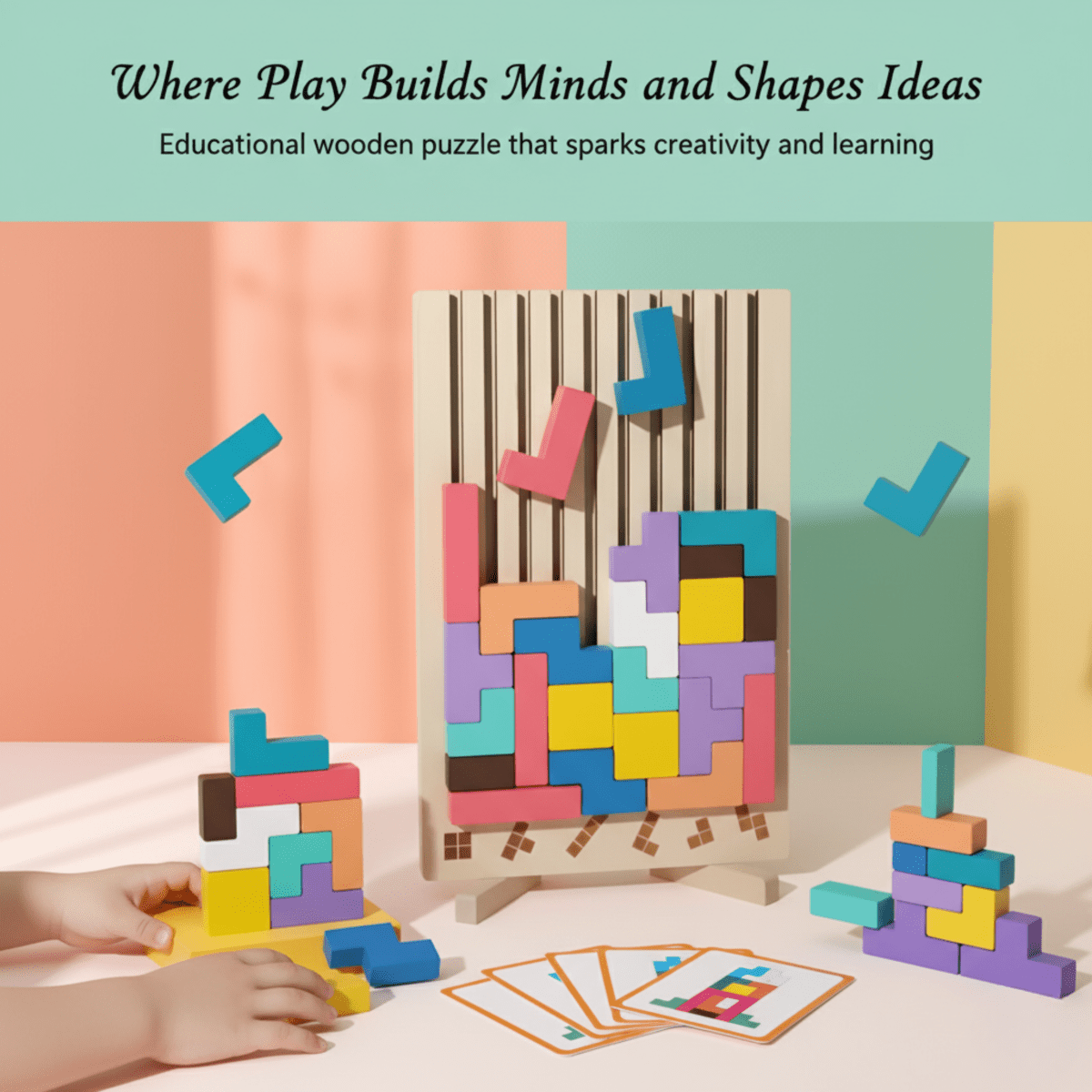 Wooden Stacking Puzzle for Imaginative Play and Skill Development