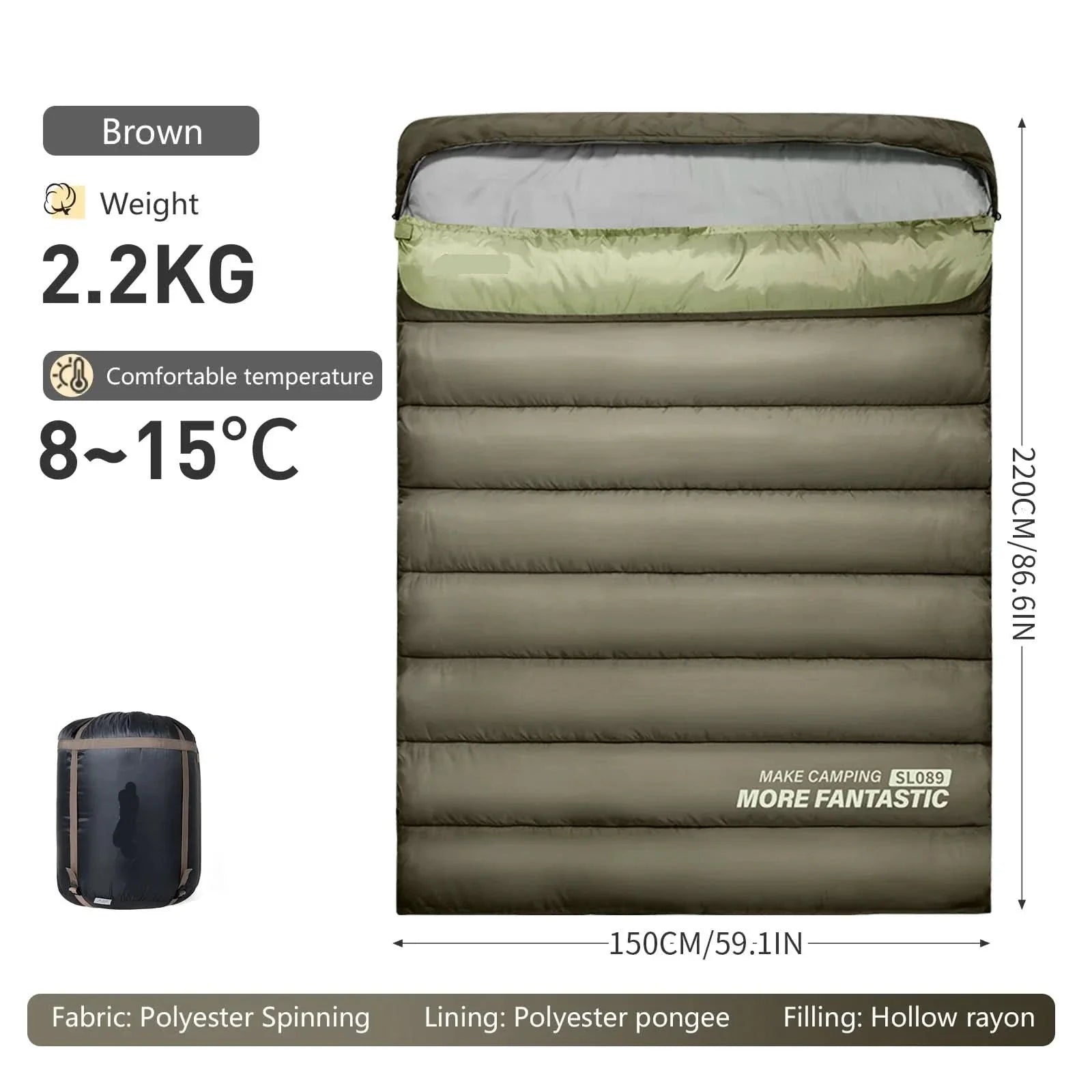 Double Sleeping Bag for Two – COZYSLEEP DUO