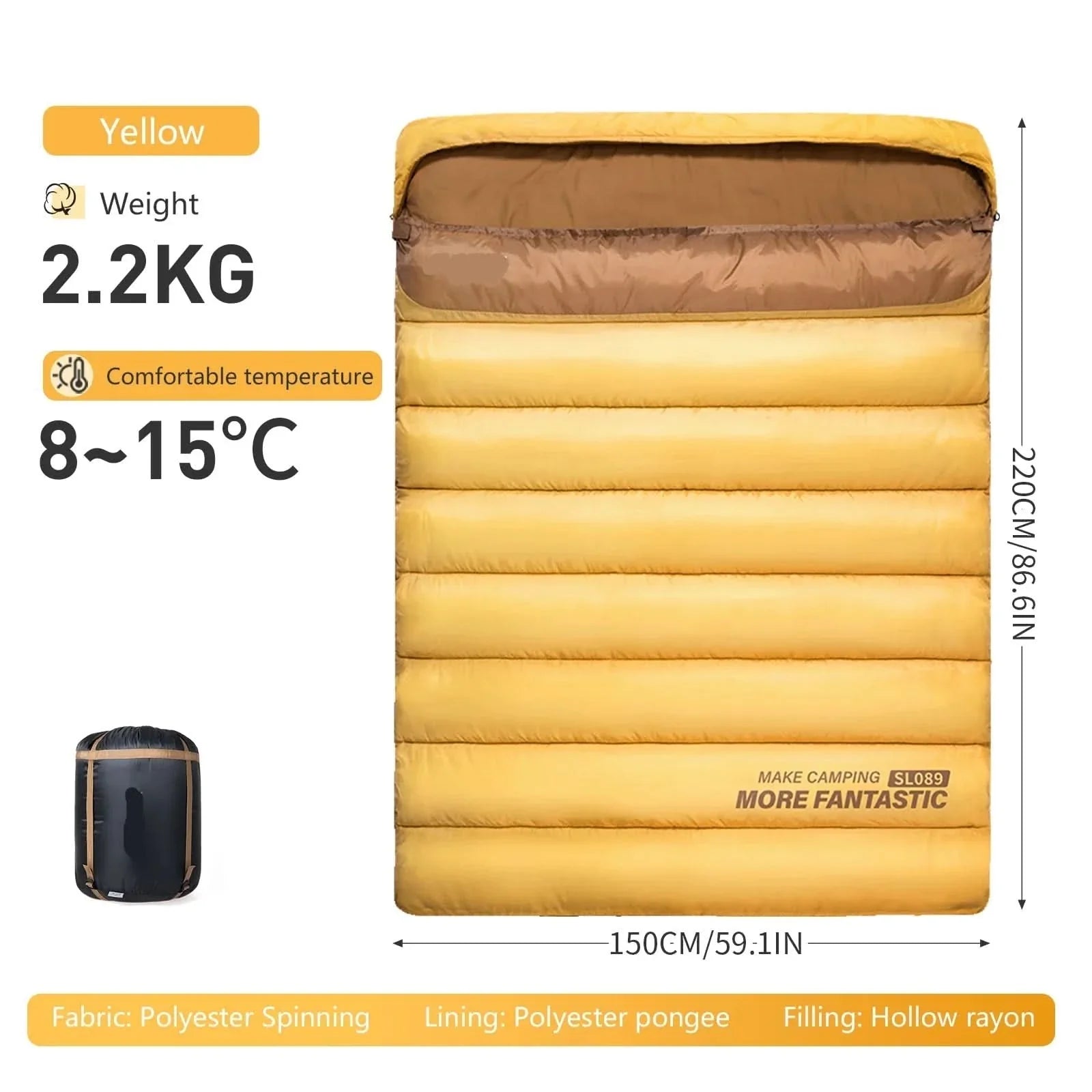 Double Sleeping Bag for Two – COZYSLEEP DUO