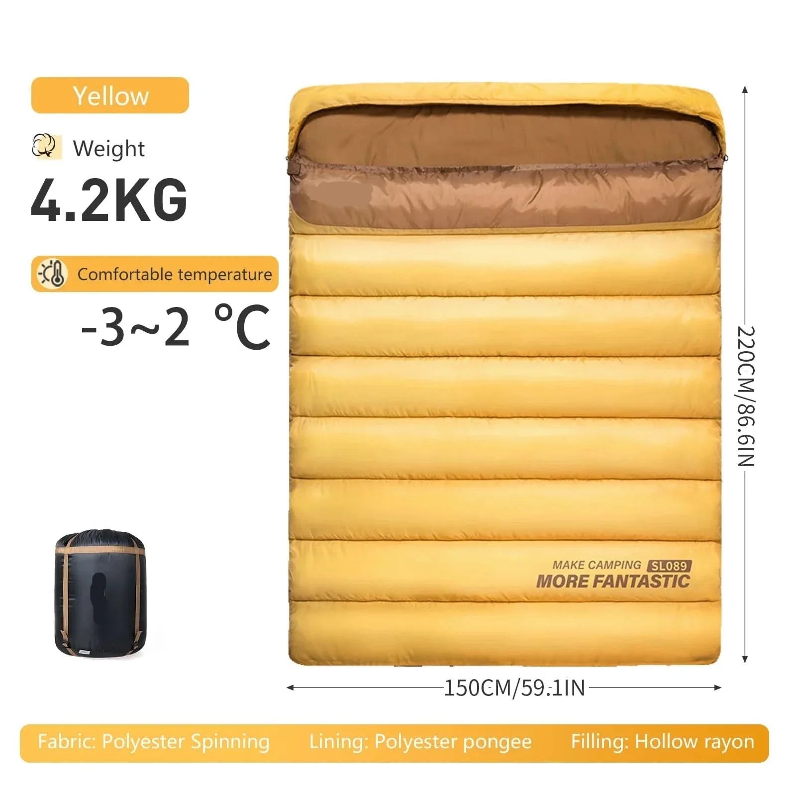 Double Sleeping Bag for Two – COZYSLEEP DUO