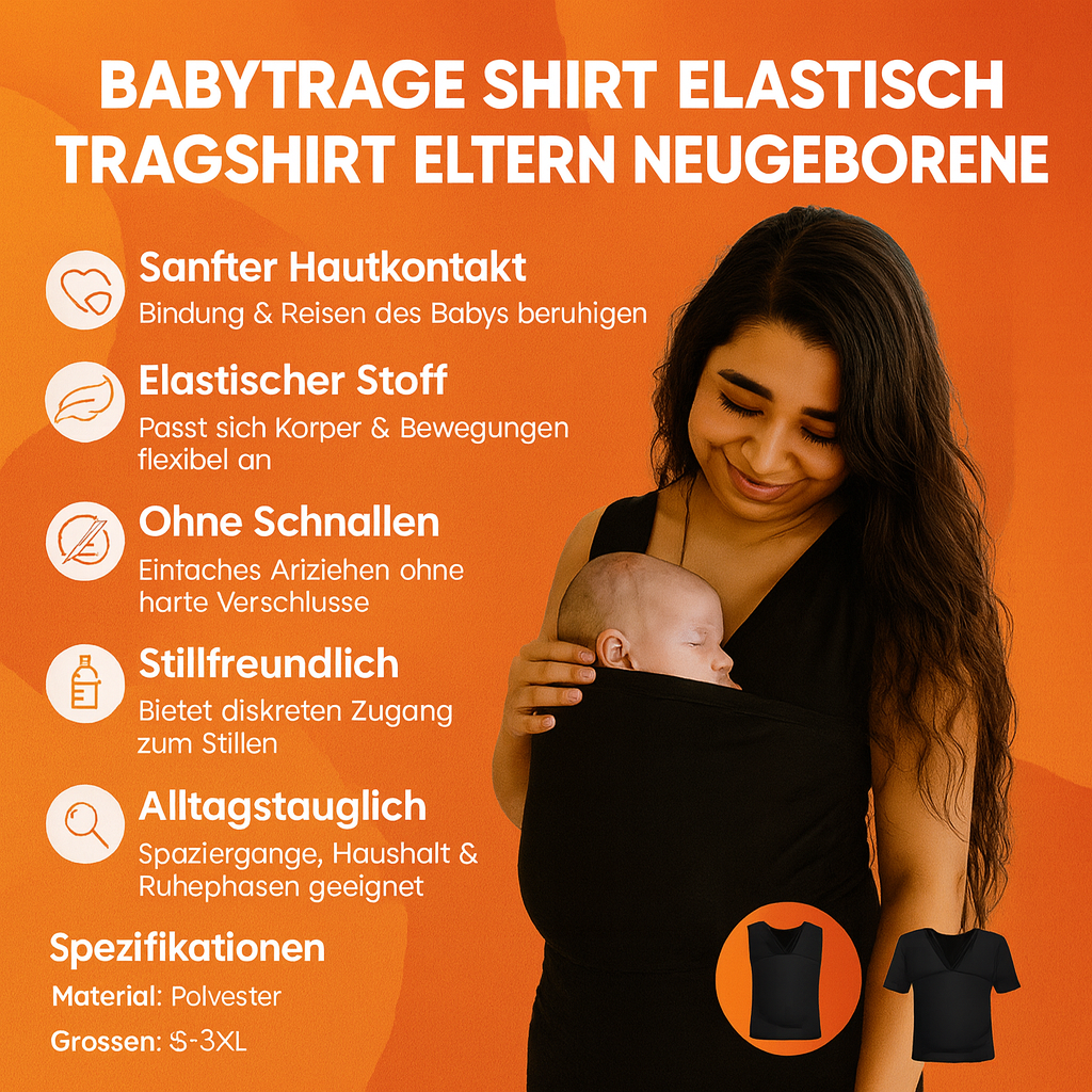 Baby Carrier Shirt | Hands-Free Baby Bonding | Stretchy Kangaroo Wrap Shirt