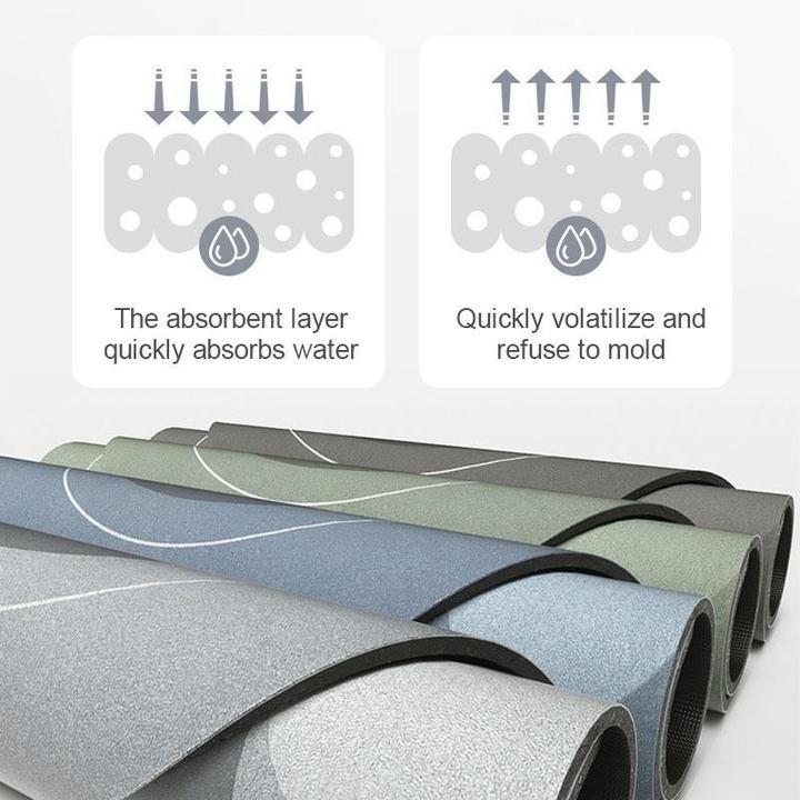 Quick-Drying Bath Mat | Highly Absorbent Microfiber | Non-Slip | Aqua Soft