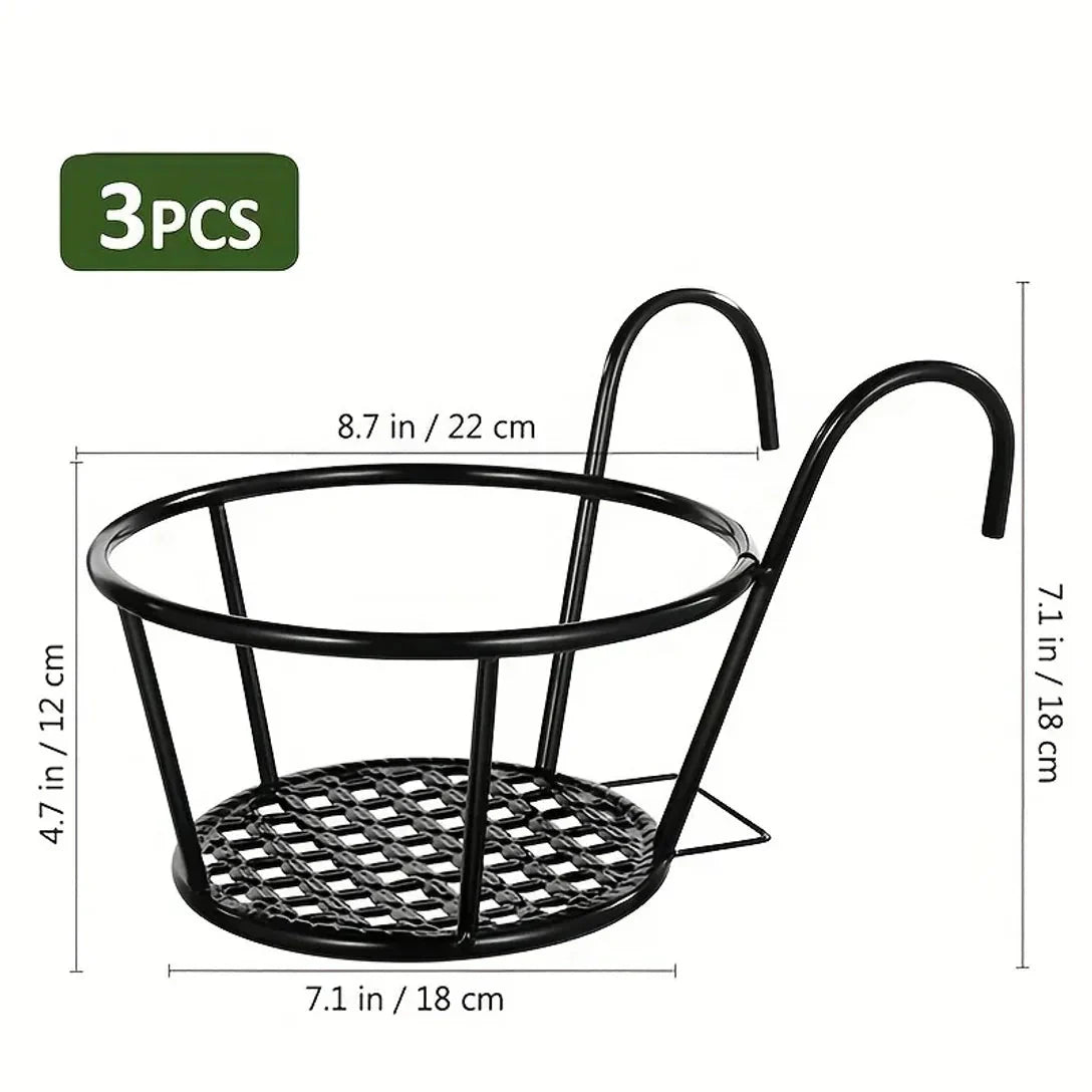 Space-Saving Balcony Pot Holder | Open Drainage Base for Railings