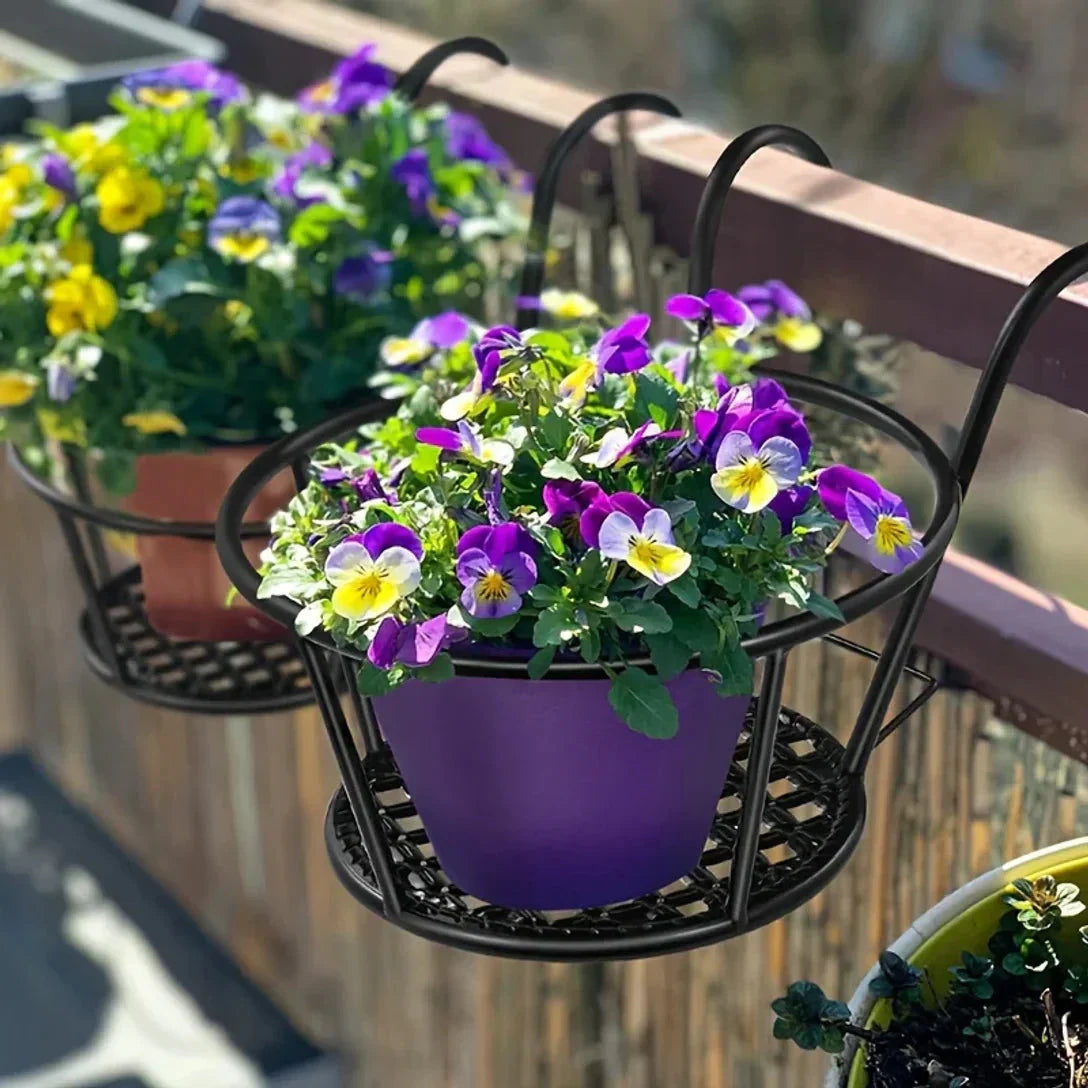 Space-Saving Balcony Pot Holder | Open Drainage Base for Railings