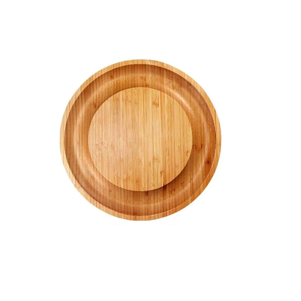 Bamboo Serving Platter with Hidden Utensil Drawer
