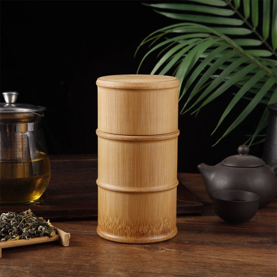 Eco-Friendly Bamboo Food Storage Jar with Lid - Multiple Sizes
