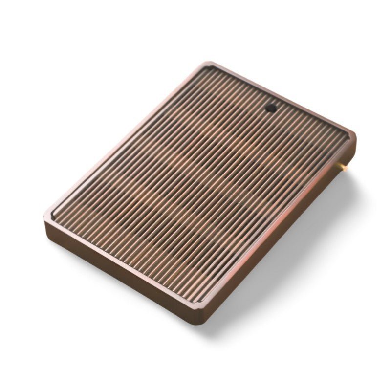 Elegant Bamboo Tea Serving Tray with Drainage Feature