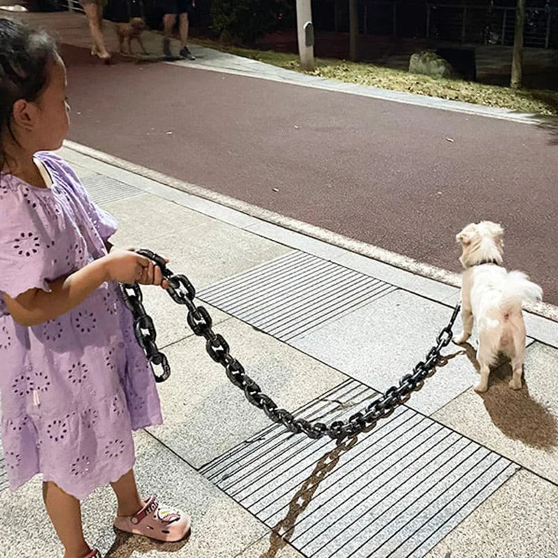 FlexiPaw Durable Adjustable Dog Collar with Metal Chain