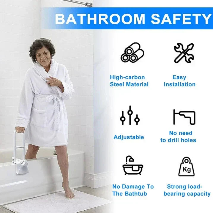 Secure Bathroom Support Handle – No-Drill Grab Bar for Safety