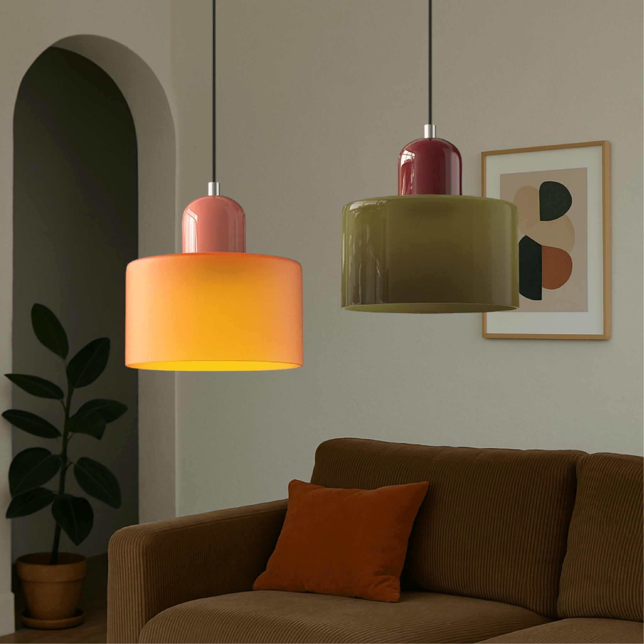 Modern Glass Pendant Light Inspired by Bauhaus Design for Interiors