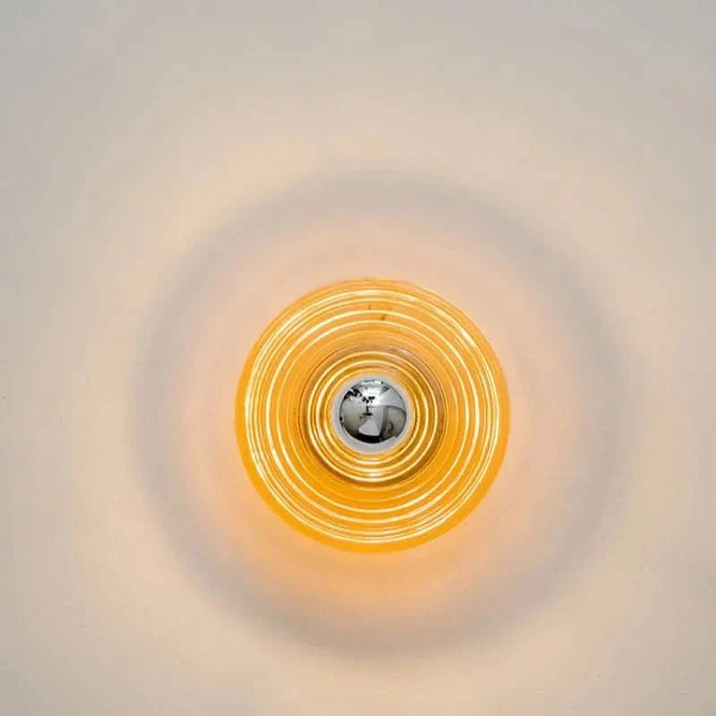 Bauhaus Style Glass Wall Light with Water Ripple Design