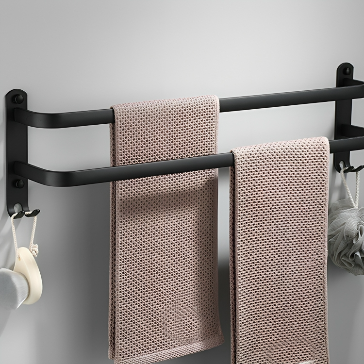 Towel Rack with Hook – Wall-Mounted, No Drill Installation