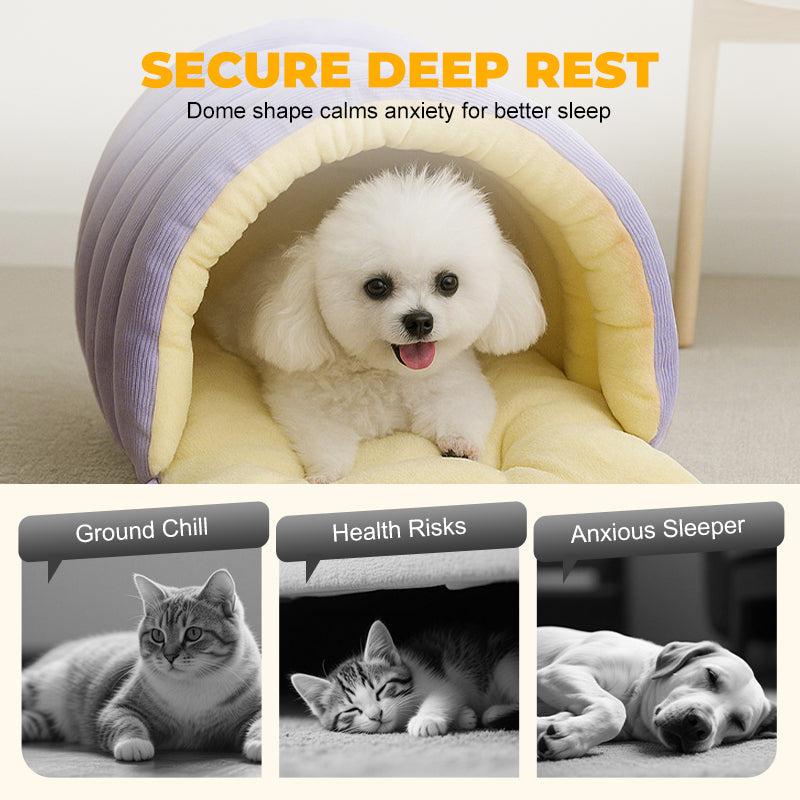 Pet Cave Bed | Cozy Retreat for Animals | Warm Fleece Dream