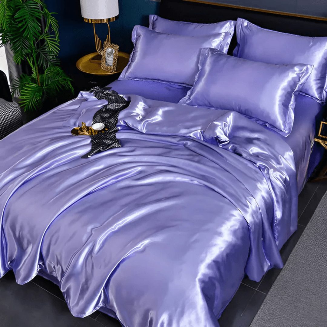 Bedding Set | Satin-Finish Polyester | Duvet Cover + Fitted Sheet + 2 Pillowcases