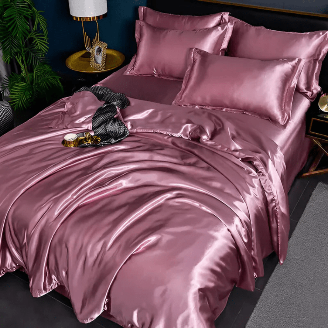 Bedding Set | Satin-Finish Polyester | Duvet Cover + Fitted Sheet + 2 Pillowcases