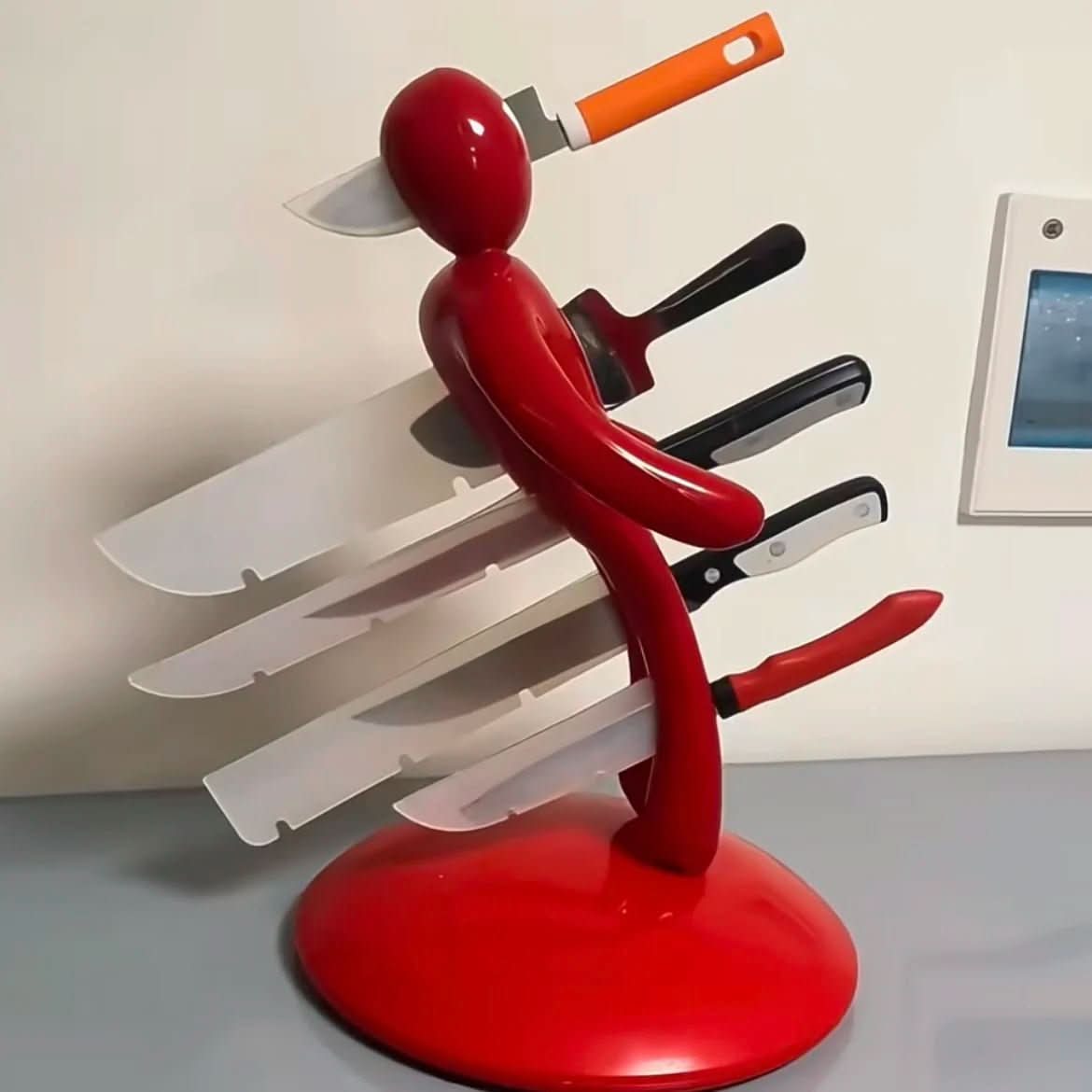 Humanoid Knife Organizer with Secure Storage for Artistic Display