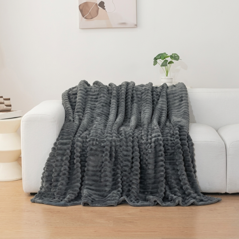 Textured Comfort Throw Blanket for Cozy Living Spaces