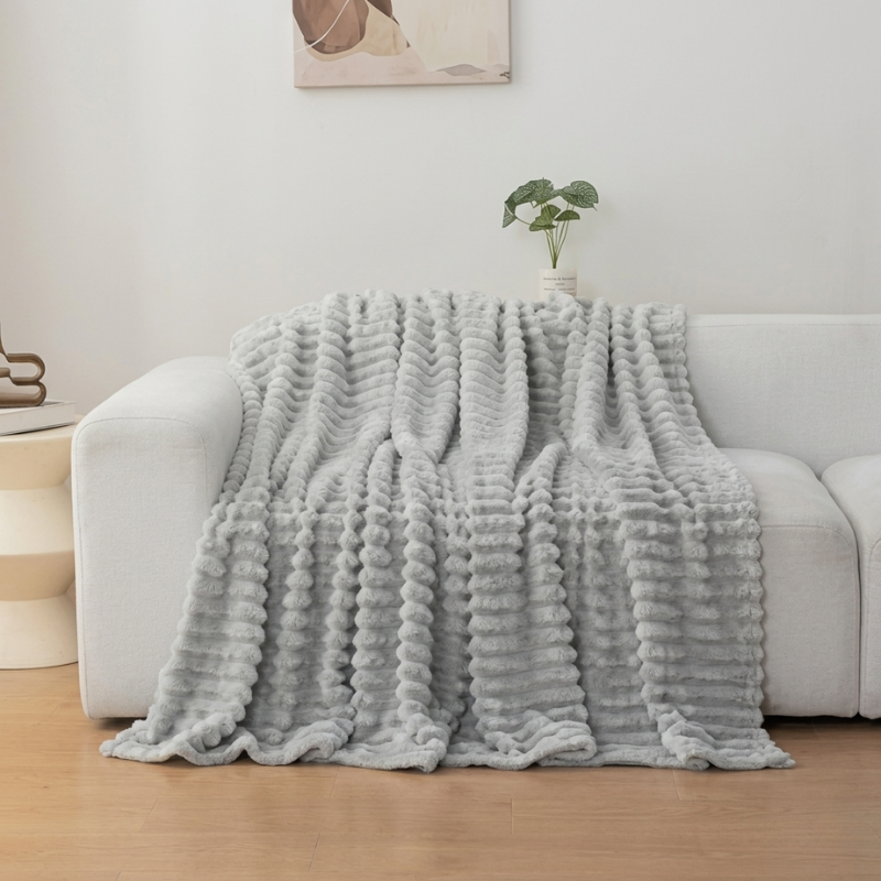 Textured Comfort Throw Blanket for Cozy Living Spaces