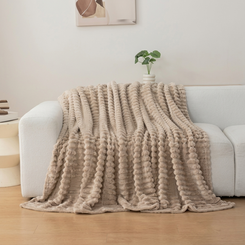 Textured Comfort Throw Blanket for Cozy Living Spaces