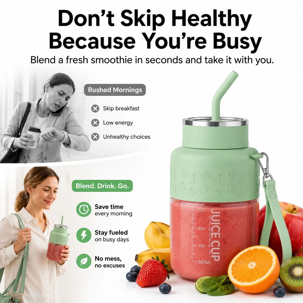 Portable High-Speed Blender for Smoothies – Perfect for Travel