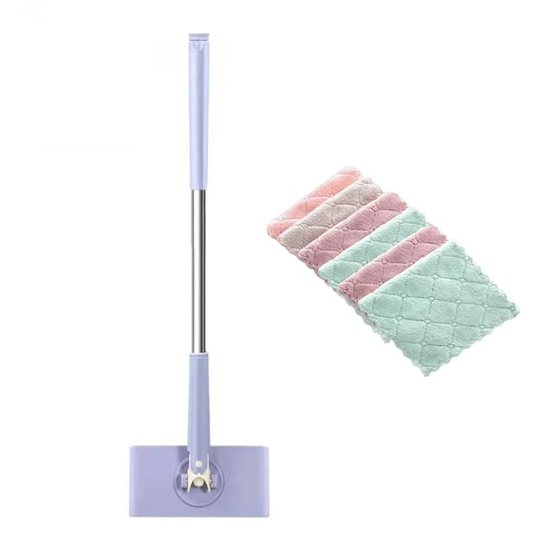 Floor Mop | Flat Mop with 360° Swivel Head | Touchless Pad Change