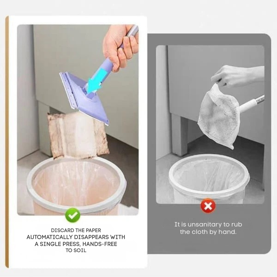 Floor Mop | Flat Mop with 360° Swivel Head | Touchless Pad Change